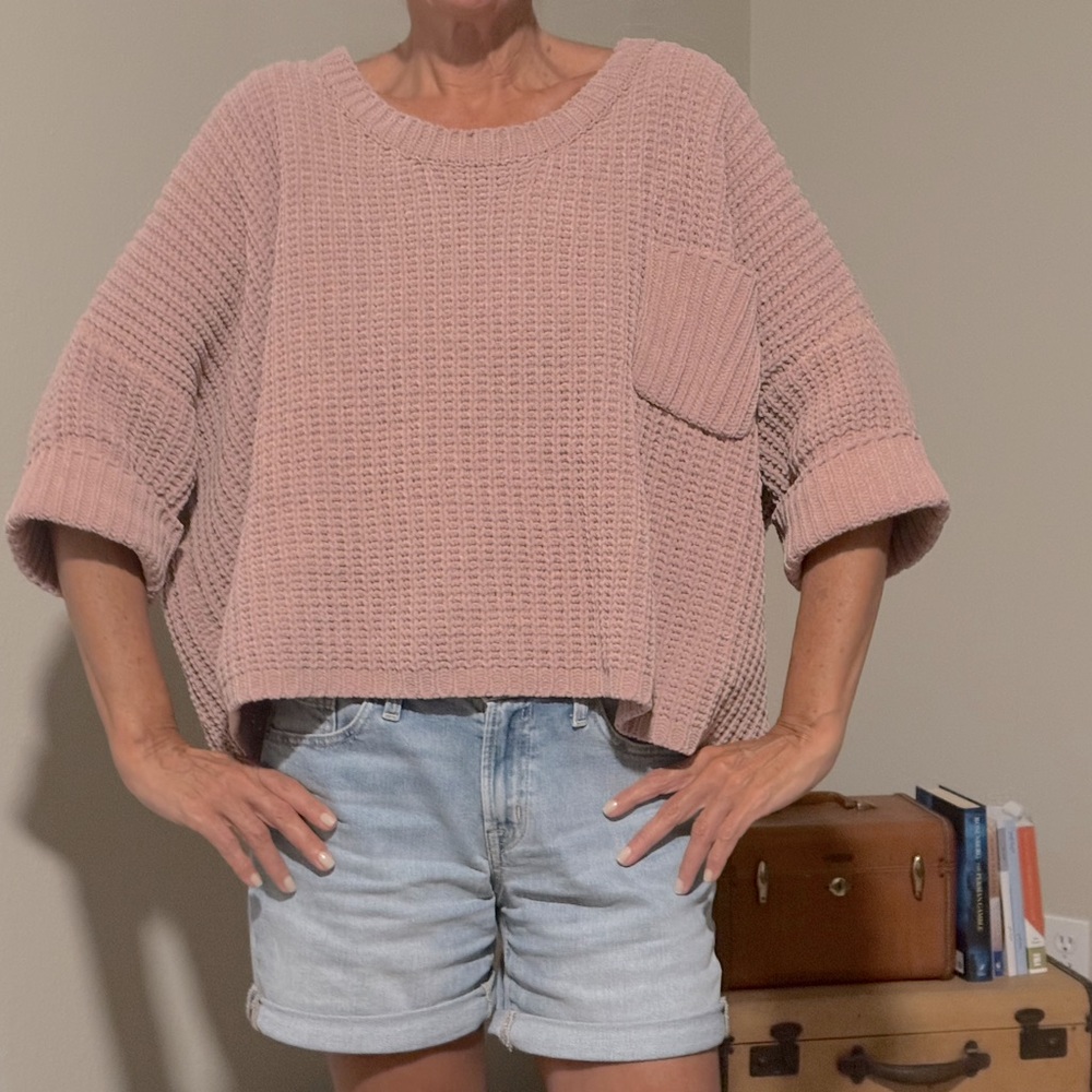 POL Size Small Soft Pink Lightweight Chenille Sweater